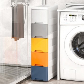 Regał z 5 wysuwanymi szufladami nogi z kółkami ModernHome Regał z 5 wysuwanymi szufladami nogi z kółkami ModernHome
