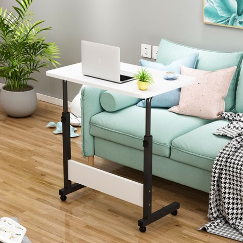 Stolik pod laptopa z kółkami biurko dostawiane do fotela kanapy biały ModernHome ModernHome Stolik pod laptopa z kółkami biurko dostawiane do fotela kanapy biały ModernHome ModernHome