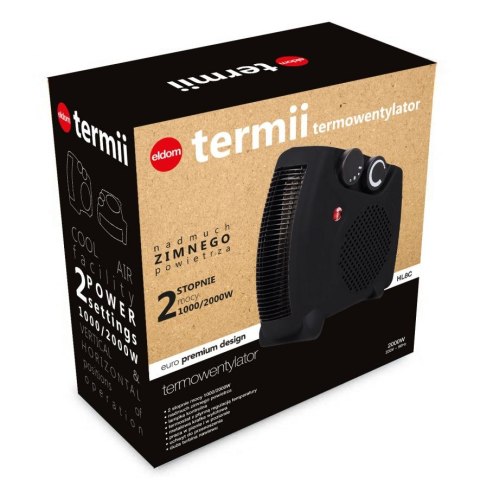 Termowentylator top grzejnik farelka 2000W ELDOM HL8C czarny ELDOM Termowentylator top grzejnik farelka 2000W ELDOM HL8C czarny ELDOM