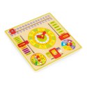Drewniana tablica edukacyjna manipulacyjna kalendarz zegar ECOTOYS ECOTOYS