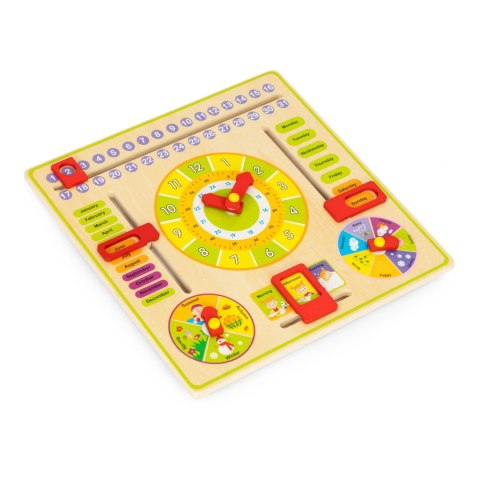 Drewniana tablica edukacyjna manipulacyjna kalendarz zegar ECOTOYS ECOTOYS Drewniana tablica edukacyjna manipulacyjna kalendarz zegar ECOTOYS ECOTOYS