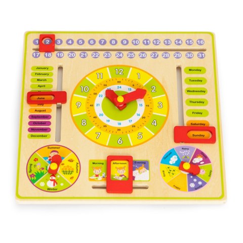 Drewniana tablica edukacyjna manipulacyjna kalendarz zegar ECOTOYS ECOTOYS Drewniana tablica edukacyjna manipulacyjna kalendarz zegar ECOTOYS ECOTOYS