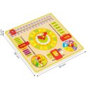 Drewniana tablica edukacyjna manipulacyjna kalendarz zegar ECOTOYS ECOTOYS