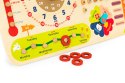 Drewniana tablica manipulacyjna dla dzieci kalendarz zegar ECOTOYS ECOTOYS
