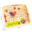 Drewniana tablica manipulacyjna dla dzieci kalendarz zegar ECOTOYS ECOTOYS