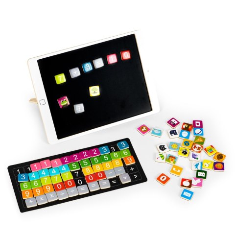 Drewniany tablet edukacyjny tablica magnetyczna kredowa ECOTOYS ECOTOYS Drewniany tablet edukacyjny tablica magnetyczna kredowa ECOTOYS ECOTOYS