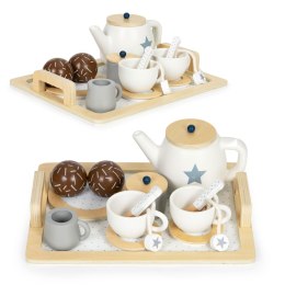 Drewniany zestaw do herbaty dzbanek filiżanki 17 elementów ECOTOYS ECOTOYS