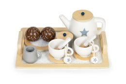 Drewniany zestaw do herbaty dzbanek filiżanki 17 elementów ECOTOYS ECOTOYS