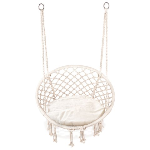 Fotel wiszący Boho huśtawka ogrodowa z poduszką ModernHome Fotel wiszący Boho huśtawka ogrodowa z poduszką ModernHome
