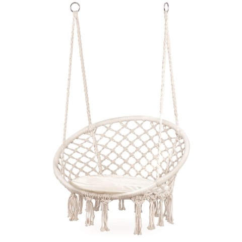 Fotel wiszący Boho huśtawka ogrodowa z poduszką ModernHome Fotel wiszący Boho huśtawka ogrodowa z poduszką ModernHome