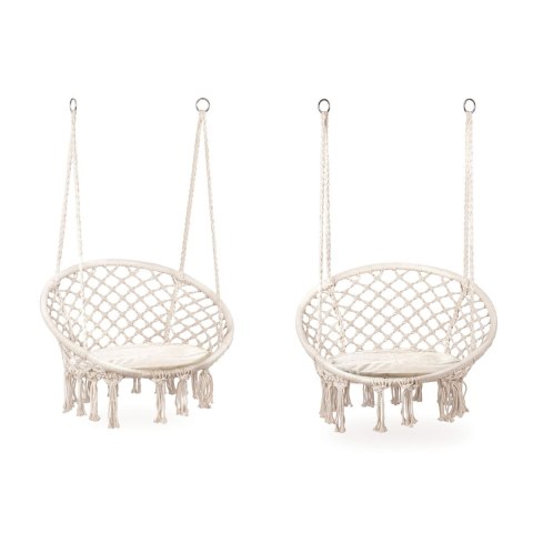 Fotel wiszący Boho huśtawka ogrodowa z poduszką ModernHome Fotel wiszący Boho huśtawka ogrodowa z poduszką ModernHome