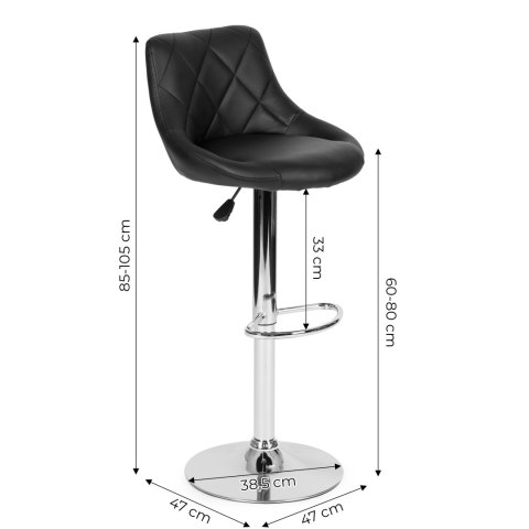 Hoker stołek barowy obrotowy podnóżek regulacja wysokości chrom ekoskóra ModernHome ModernHome Hoker stołek barowy obrotowy podnóżek regulacja wysokości chrom ekoskóra ModernHome ModernHome