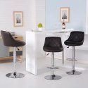 Hoker stołek barowy obrotowy podnóżek regulacja wysokości chrom ekoskóra ModernHome ModernHome