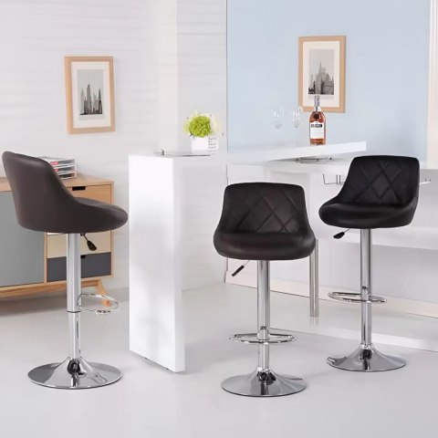 Hoker stołek barowy obrotowy podnóżek regulacja wysokości chrom ekoskóra ModernHome ModernHome Hoker stołek barowy obrotowy podnóżek regulacja wysokości chrom ekoskóra ModernHome ModernHome