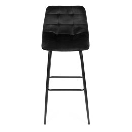 Hoker stołek barowy wysokie krzesło podnóżek welur czarny ModernHome ModernHome