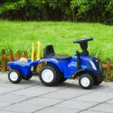 Jeździk traktor New Holland z przyczepką dla dzieci interaktywna kierownica dźwięki niebieski MULTISTORE