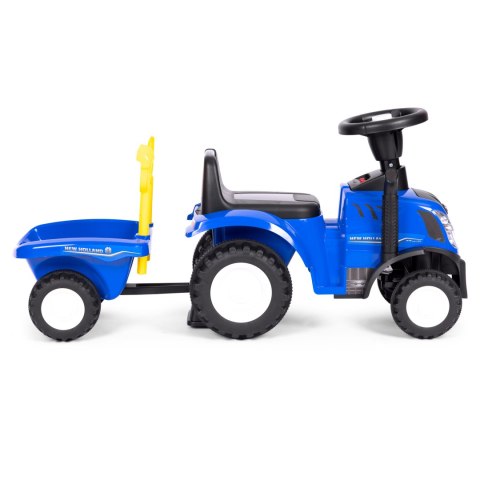 Jeździk traktor New Holland z przyczepką dla dzieci interaktywna kierownica dźwięki niebieski MULTISTORE Jeździk traktor New Holland z przyczepką dla dzieci interaktywna kierownica dźwięki niebieski MULTISTORE