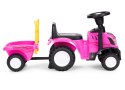 Jeździk traktor New Holland z przyczepką interaktywna kierownica dźwięki dla dzieci różowy MULTISTORE