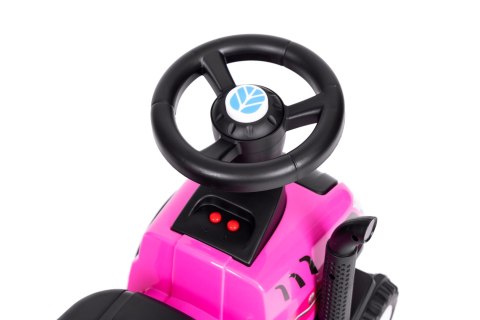 Jeździk traktor New Holland z przyczepką interaktywna kierownica dźwięki dla dzieci różowy MULTISTORE Jeździk traktor New Holland z przyczepką interaktywna kierownica dźwięki dla dzieci różowy MULTISTORE