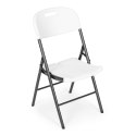 Komplet 2 krzeseł składanych zestaw cateringowy metal HDPE białe ModernHome ModernHome