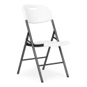 Komplet 2 krzeseł składanych zestaw cateringowy metal HDPE białe ModernHome ModernHome