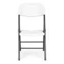 Komplet 2 krzeseł składanych zestaw cateringowy metal HDPE białe ModernHome ModernHome