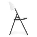 Komplet 2 krzeseł składanych zestaw cateringowy metal HDPE białe ModernHome ModernHome