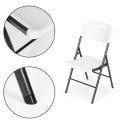 Komplet 2 krzeseł składanych zestaw cateringowy metal HDPE białe ModernHome ModernHome