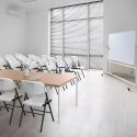 Komplet 2 krzeseł składanych zestaw cateringowy metal HDPE białe ModernHome ModernHome