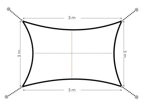 Kwadratowy żagiel przeciwsłoneczny 3x3 m daszek wodoodporny beżowy MultiGarden MultiGarden Kwadratowy żagiel przeciwsłoneczny 3x3 m daszek wodoodporny beżowy MultiGarden MultiGarden