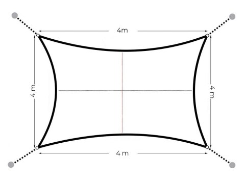 Kwadratowy żagiel przeciwsłoneczny 4x4 m daszek wodoodporny szary MultiGarden MultiGarden Kwadratowy żagiel przeciwsłoneczny 4x4 m daszek wodoodporny szary MultiGarden MultiGarden