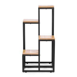 Kwietnik regał na kwiaty ozdoby 4 półki metal MDF jasny orzech ModernHome ModernHome