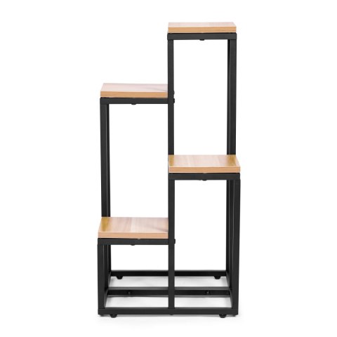 Kwietnik regał na kwiaty ozdoby 4 półki metal MDF jasny orzech ModernHome ModernHome Kwietnik regał na kwiaty ozdoby 4 półki metal MDF jasny orzech ModernHome ModernHome