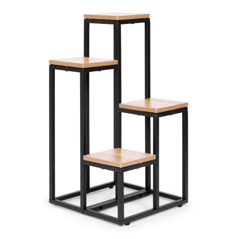Kwietnik regał na kwiaty ozdoby 4 półki metal MDF jasny orzech ModernHome ModernHome Kwietnik regał na kwiaty ozdoby 4 półki metal MDF jasny orzech ModernHome ModernHome