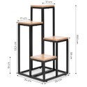 Kwietnik regał na kwiaty ozdoby 4 półki metal MDF jasny orzech ModernHome ModernHome