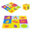 Mata piankowa dla dzieci owoce puzzle 9 elementów 86x86cm IPLAY IPLAY