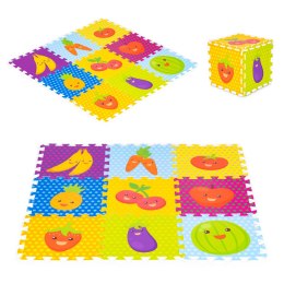 Mata piankowa dla dzieci owoce puzzle 9 elementów 86x86cm IPLAY IPLAY