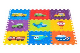 Mata piankowa dla dzieci pojazdy puzzle 9 elementów 86x86cm IPLAY IPLAY