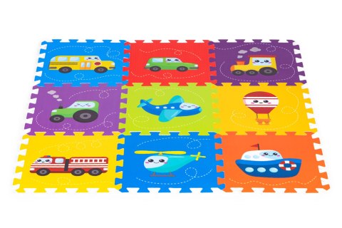 Mata piankowa dla dzieci pojazdy puzzle 9 elementów 86x86cm IPLAY IPLAY Mata piankowa dla dzieci pojazdy puzzle 9 elementów 86x86cm IPLAY IPLAY