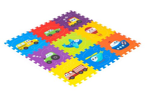 Mata piankowa dla dzieci pojazdy puzzle 9 elementów 86x86cm IPLAY IPLAY Mata piankowa dla dzieci pojazdy puzzle 9 elementów 86x86cm IPLAY IPLAY