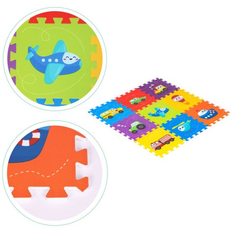 Mata piankowa dla dzieci pojazdy puzzle 9 elementów 86x86cm IPLAY IPLAY Mata piankowa dla dzieci pojazdy puzzle 9 elementów 86x86cm IPLAY IPLAY