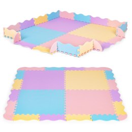 Mata piankowa kolorowa dla dzieci z płotkiem 141,5x141,5 cm 24 el. IPLAY IPLAY