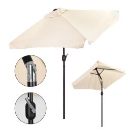 Prostokątny duży parasol ogrodowy skośny łamany z korbą beżowy 200x140 cm MultiGarden MultiGarden