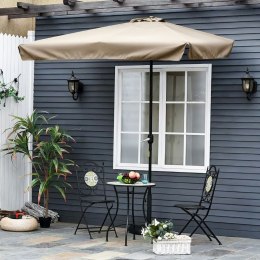 Prostokątny duży parasol ogrodowy skośny łamany z korbą beżowy 200x140 cm MultiGarden MultiGarden