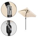 Prostokątny duży parasol ogrodowy skośny łamany z korbą beżowy 200x140 cm MultiGarden MultiGarden