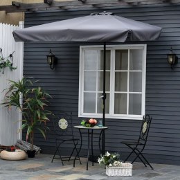 Prostokątny duży parasol ogrodowy skośny łamany z korbą szary 200x140 cm MultiGarden MultiGarden