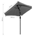 Prostokątny duży parasol ogrodowy skośny łamany z korbą szary 200x140 cm MultiGarden MultiGarden