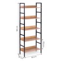 Reał loftowy wysoki 5 półek metal MDF ModernHome ModernHome