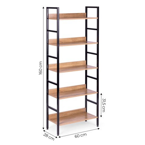Reał loftowy wysoki 5 półek metal MDF ModernHome ModernHome Reał loftowy wysoki 5 półek metal MDF ModernHome ModernHome