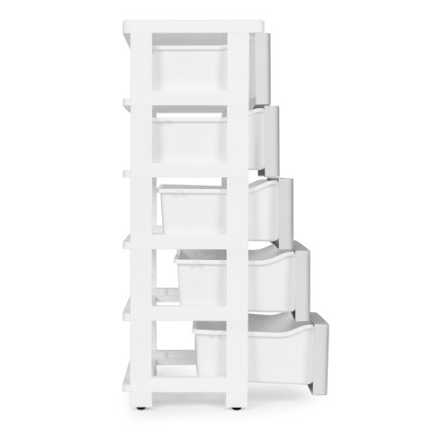 Regał z 5 wysuwanymi szufladami nogi z kółkami - szary ModernHome ModernHome Regał z 5 wysuwanymi szufladami nogi z kółkami - szary ModernHome ModernHome